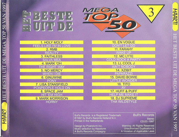 Various - Het Beste Uit De Mega Hits Top 50 Van 1997 - Maart (CD) Compact Disc Goede Staat