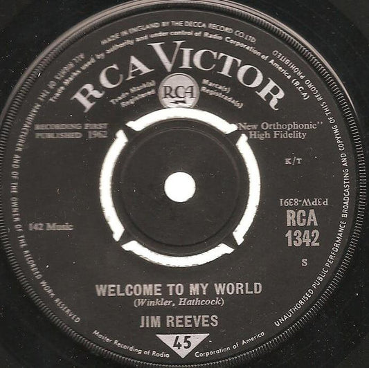 Jim Reeves - Welcome To My World Vinyl Singles Vinyl Goed / Hoes Generic