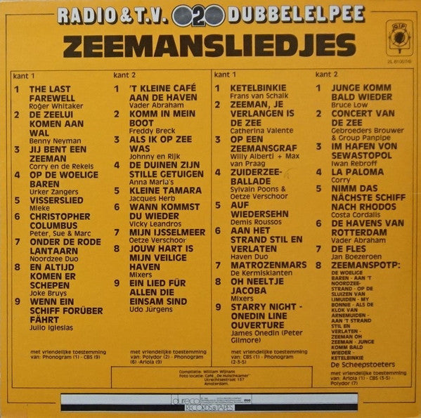 Various - Zeemansliedjes (LP) Vinyl LP Dubbel Vinyl Very Good (VG) <br> Hoes Good Plus (G+)