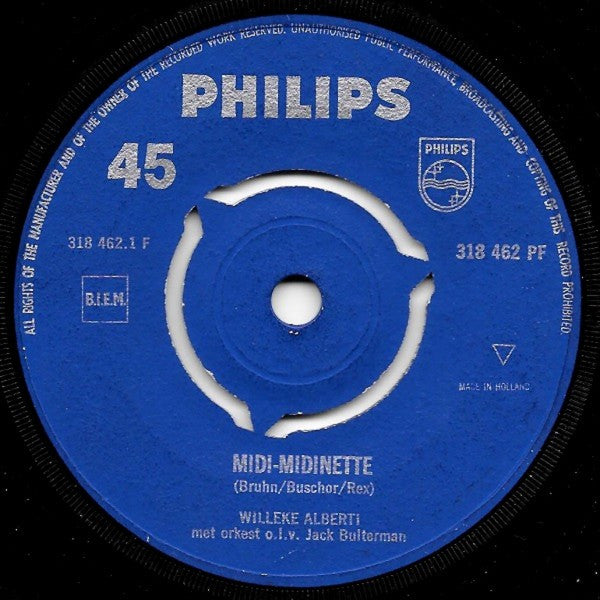Willeke Alberti - Midi-Midinette Vinyl Singles Vinyl Very Good (VG) <br> Hoes Generic