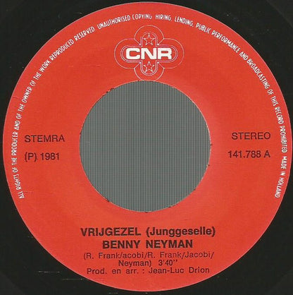 Benny Neyman - Vrijgezel Vinyl Singles Vinyl Goed / Hoes Generic