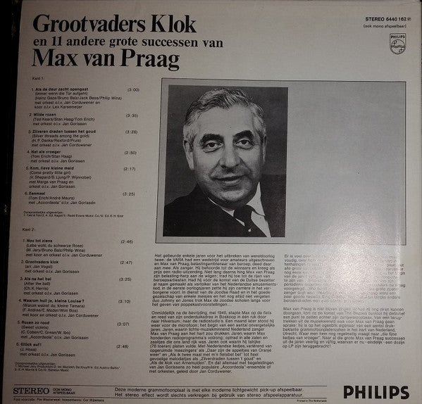 Max van Praag - Grootvaders Klok En 11 Andere Grote Successen (LP) 50020 Vinyl LP Goede Staat