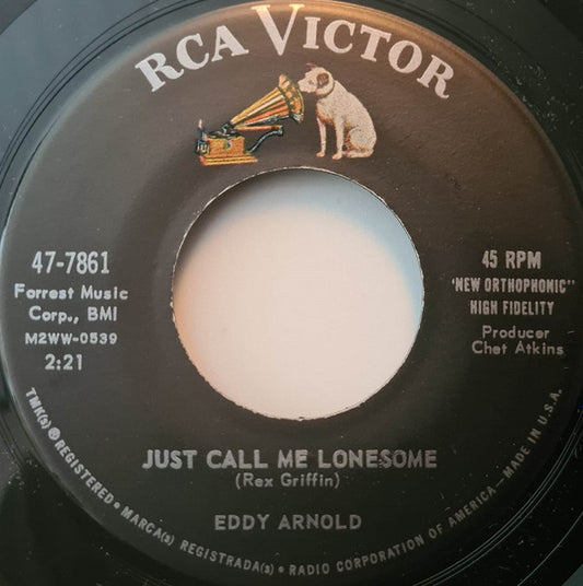 Eddy Arnold - Just Call Me Lonesome Vinyl Singles Vinyl Very Good (VG) <br> Hoes Generic