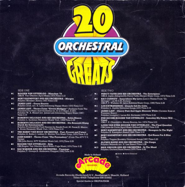 Various - 20 Orchestral Greats (LP) 41824 Vinyl LP Goede Staat