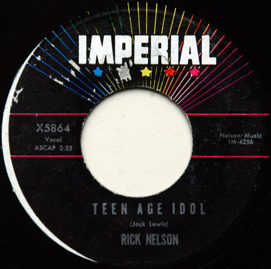 Ricky Nelson - Teen Age Idol Vinyl Singles Vinyl Very Good (VG) <br> Hoes Good Plus (G+)