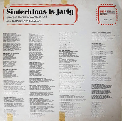 Edelzangertjes - Sinterklaas Is Jarig (LP) Vinyl LP Vinyl (VG) <br> Hoes (G+)