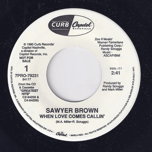 Sawyer Brown - When Love Comes Callin' Vinyl Singles Vinyl Very Good (VG) <br> Hoes Generic