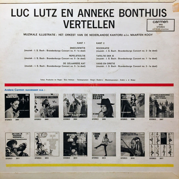 Luc Lutz & Anneke Bonthuis - Luc Lutz & Anneke Bonthuis Vertellen (LP) Vinyl LP Vinyl Very Good (VG) <br> Hoes Good Plus (G+)