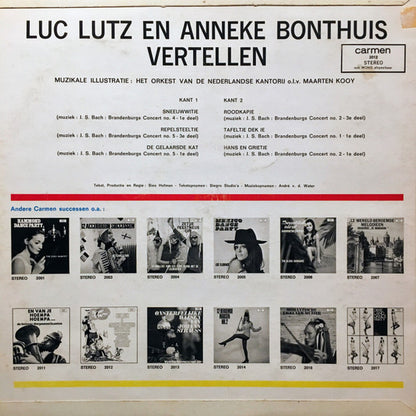 Luc Lutz & Anneke Bonthuis - Luc Lutz & Anneke Bonthuis Vertellen (LP) Vinyl LP Vinyl Very Good (VG) <br> Hoes Good Plus (G+)