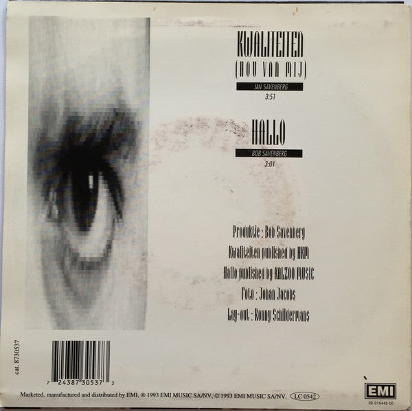 Bob Savenberg - Kwaliteiten (Hou Van Mij) Vinyl Singles Vinyl Very Good (VG) <br> Hoes Good Plus (G+)
