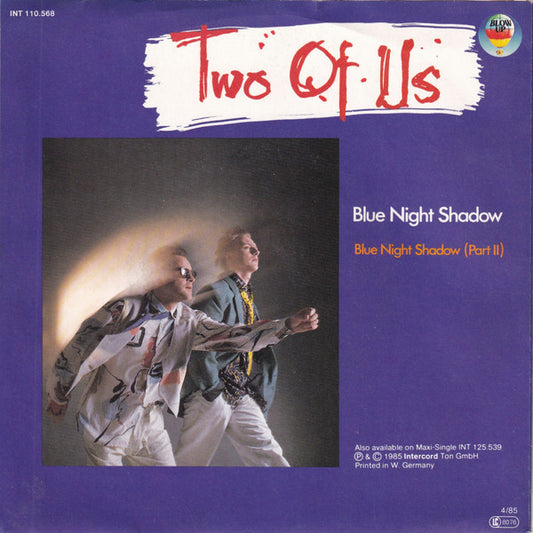 Two Of Us - Blue Night Shadow Vinyl Singles Media VG+ / Sleeve G+