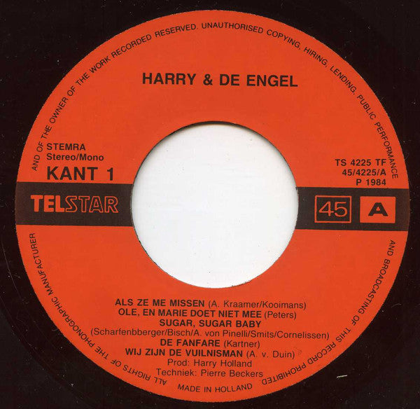 Harry En de Engel - Als Ze Me Missen 34368 Vinyl Singles Goede Staat