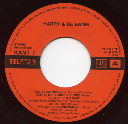 Harry En de Engel - Als Ze Me Missen 34368 Vinyl Singles Goede Staat