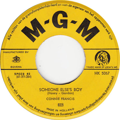 Connie Francis - Breakin' In A Brand New Broken Heart Vinyl Singles Vinyl Very Good (VG) <br> Hoes Generic