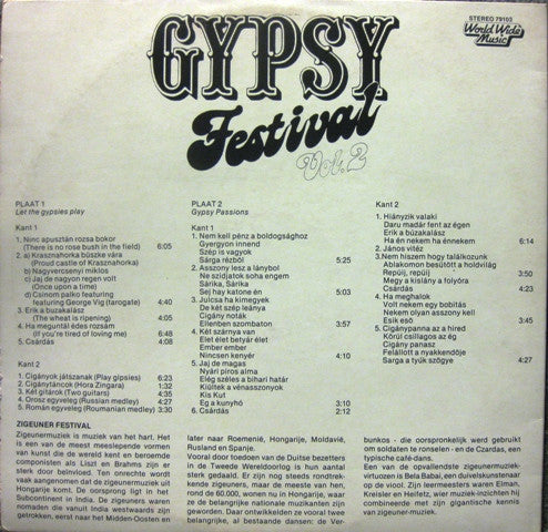 Bela Babai And His Gypsy Orchestra - Gypsy Festival Vol. 2 (LP) 97-51416