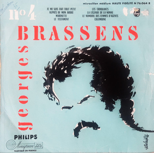Georges Brassens - N° 4 (10") Vinyl LP 10" Vinyl Zeer Goed / Hoesje Goed "VINYLSINGLES.NL"
