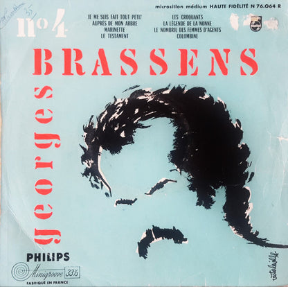 Georges Brassens - N° 4 (10") Vinyl LP 10" Vinyl Zeer Goed / Hoesje Goed "VINYLSINGLES.NL"
