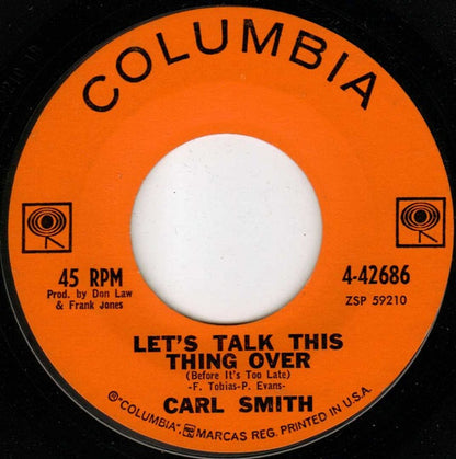 Carl Smith - Live For Tomorrow Vinyl Singles Vinyl Very Good (VG) <br> Hoes Generic