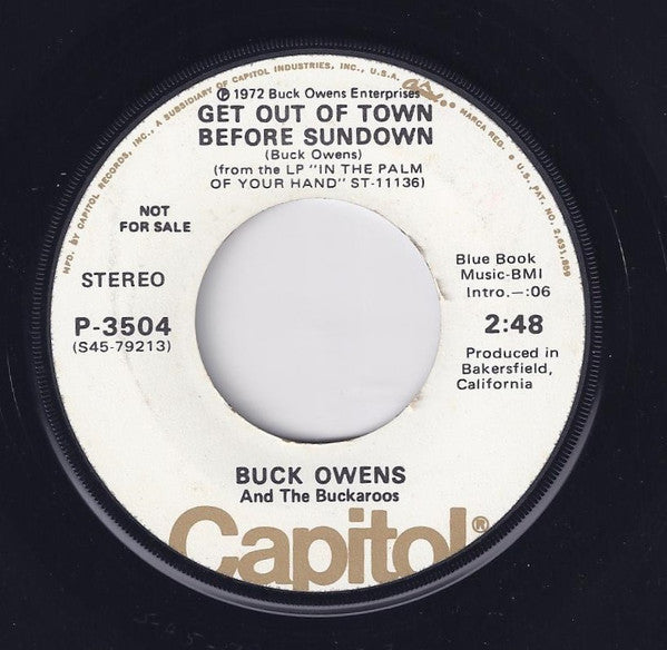 Buck Owens And His Buckaroos - In The Palm Of Your Hand Vinyl Singles Vinyl Very Good (VG) <br> Hoes Generic