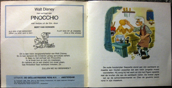 Bert Van Dongen - Het Verhaal Van Pinocchio Vinyl Singles Vinyl Zeer Goed / Hoesje Goed "VINYLSINGLES.NL"