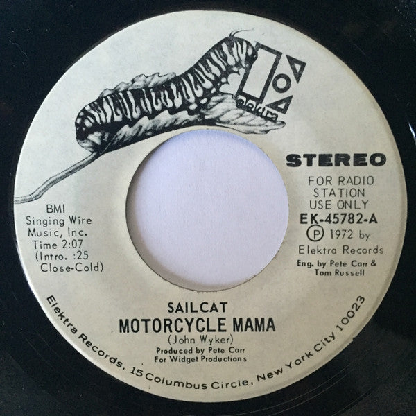 Sailcat - Motorcycle Mama Vinyl Singles Vinyl Very Good (VG) <br> Hoes Generic