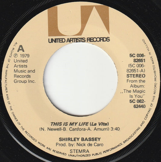 Shirley Bassey - This Is My Life (La Vita) 38971 Vinyl Singles Goede Staat