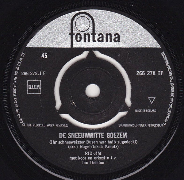 Rio-Jim - De Sneeuwwitte Boezem 36534 Vinyl Singles Goede Staat