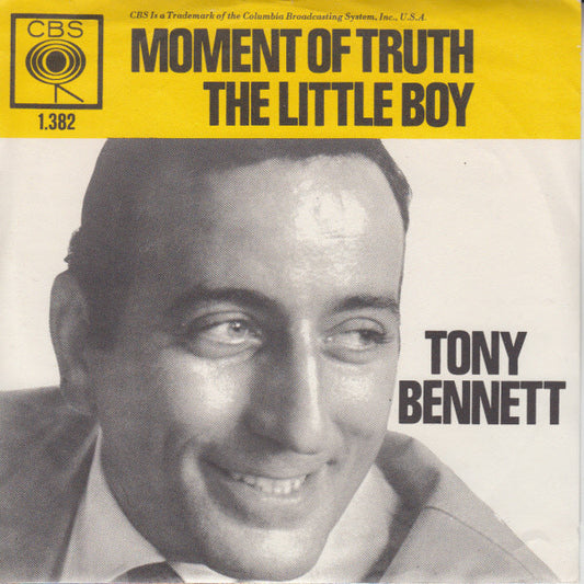 Tony Bennett - Moment Of Truth Vinyl Singles Vinyl Very Good (VG) <br> Hoes Good Plus (G+)