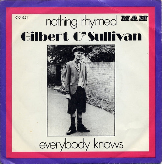 Gilbert O'Sullivan - Nothing Rhymed 38051 Vinyl Singles Goede Staat