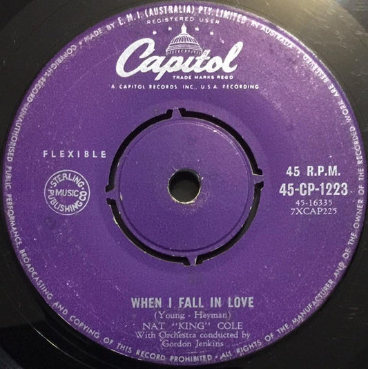 Nat King Cole - When I Fall In Love Vinyl Singles Vinyl (VG) <br> Hoes Generic
