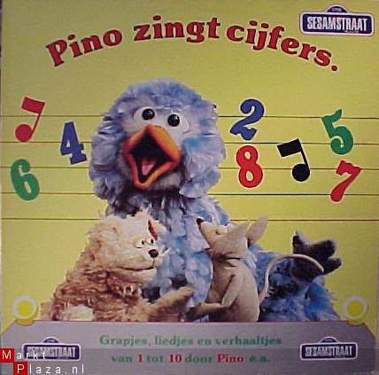 Sesamstraat - Pino Zingt Cijfers (LP) Vinyl LP Vinyl Very Good (VG) <br> Hoes Good Plus (G+)