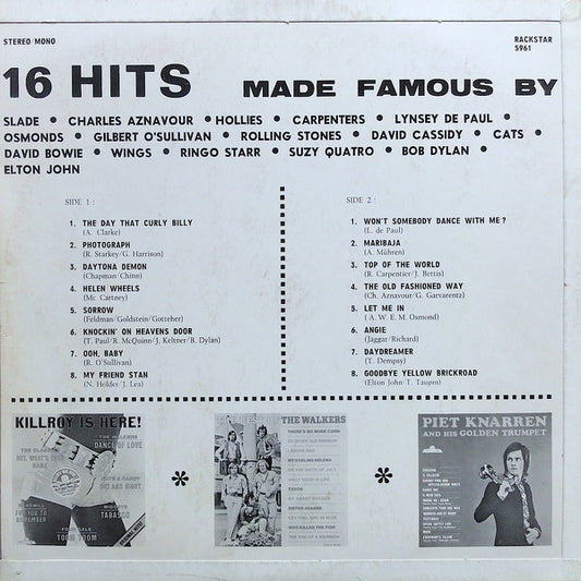 Various - 16 Hits Made Famous By (LP) Vinyl LP Vinyl Zeer Goed / Hoesje Goed "VINYLSINGLES.NL"