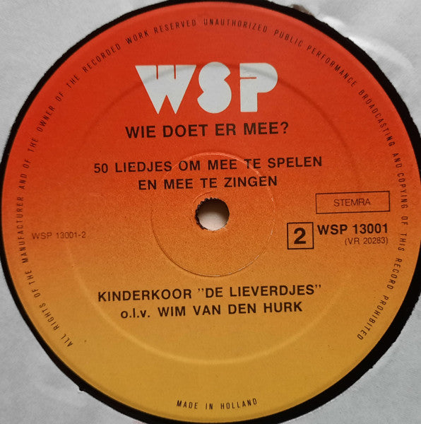 Kinderkoor De Lieverdjes ‎- Wie Doet Er Mee (LP) 40718 Vinyl LP VINYLSINGELS.NL