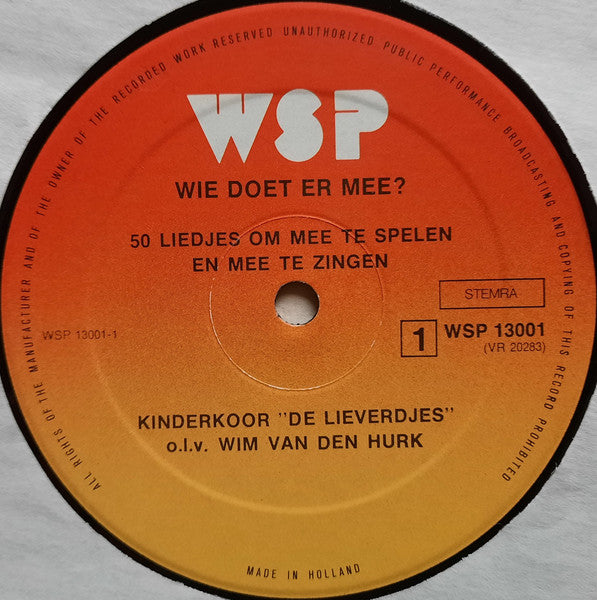 Kinderkoor De Lieverdjes ‎- Wie Doet Er Mee (LP) 51209 Vinyl LP VINYLSINGELS.NL