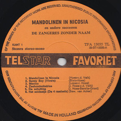Zangeres Zonder Naam - Mandolinen In Nicosia (LP) 43541
