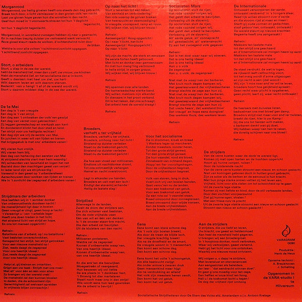 Stem Des Volks - De Rooden Roepen (LP) Vinyl LP Vinyl Very Good (VG) <br> Hoes Good Plus (G+)