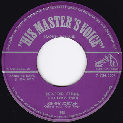 Johnny Jordaan - Buona Notte Bambino Vinyl Singles Vinyl Very Good (VG) <br> Hoes Generic