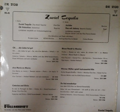 Caterina Valente - Zuviel Tequila Vinyl Singles EP Vinyl Goed / Hoes Redelijk