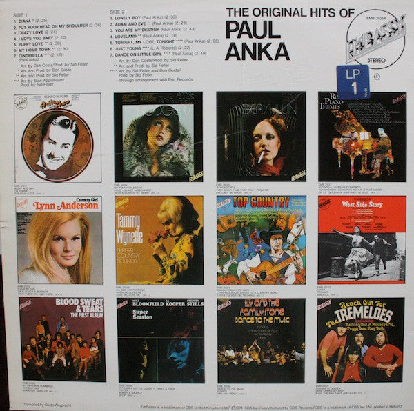 Paul Anka - The Original Hits Of Paul Anka (LP) 50846 Vinyl LP Goede Staat