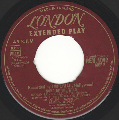 Slim Whitman - Song Of The Wild Vinyl Singles EP Vinyl Very Good (VG) <br> Hoes Generic