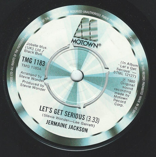 Jermaine Jackson - Let's Get Serious Vinyl Singles Vinyl (VG) <br> Hoes Generic