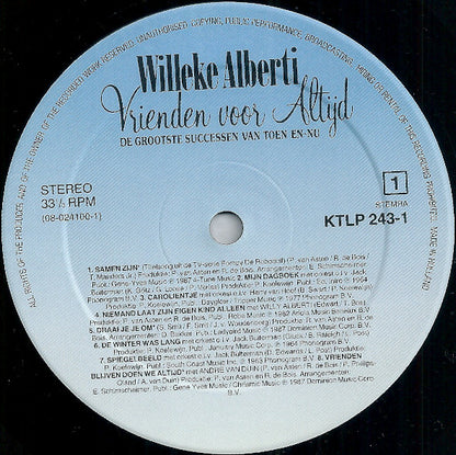 Willeke Alberti - Vrienden Voor Altijd - De Grootste Successen Van Toen-En-Nu (LP) Vinyl LP Vinyl Very Good (VG) <br> Hoes Good Plus (G+)