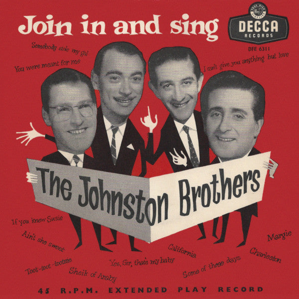 Johnston Brothers - Join In And Sing Vinyl Singles EP Vinyl Very Good (VG) <br> Hoes Good Plus (G+)