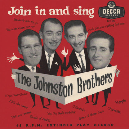 Johnston Brothers - Join In And Sing Vinyl Singles EP Vinyl Very Good (VG) <br> Hoes Good Plus (G+)