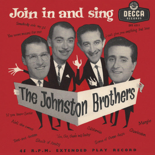 Johnston Brothers - Join In And Sing Vinyl Singles EP Vinyl Very Good (VG) <br> Hoes Good Plus (G+)