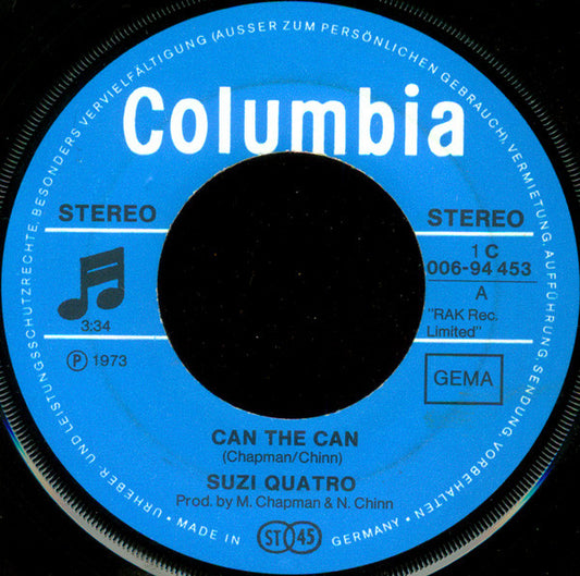 Suzi Quatro - Can The Can Vinyl Singles Vinyl Very Good (VG) <br> Hoes Generic
