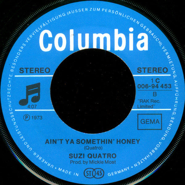 Suzi Quatro - Can The Can Vinyl Singles Vinyl Very Good (VG) <br> Hoes Generic