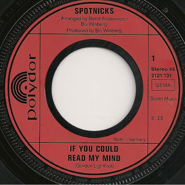 Spotnicks - If You Could Read My Mind Vinyl Singles Vinyl Very Good (VG) <br> Hoes Generic