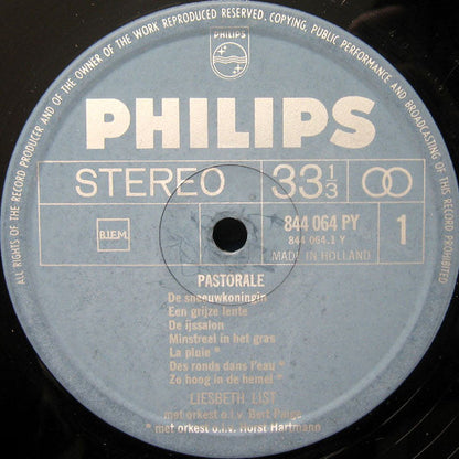 Liesbeth List - Pastorale (LP) 52441 Vinyl LP Vinyl Very Good (VG) <br> Hoes Good Plus (G+)