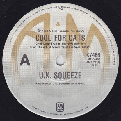 U.K. Squeeze - Cool For Cats Vinyl Singles Vinyl (VG) <br> Hoes (G+)
